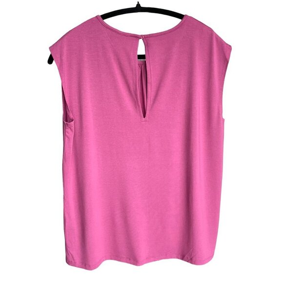 REITMANS Women's Dusty Rose Tank Top Crew Neck Sleeveless Ruched Collar Medium - Picture 2 of 10